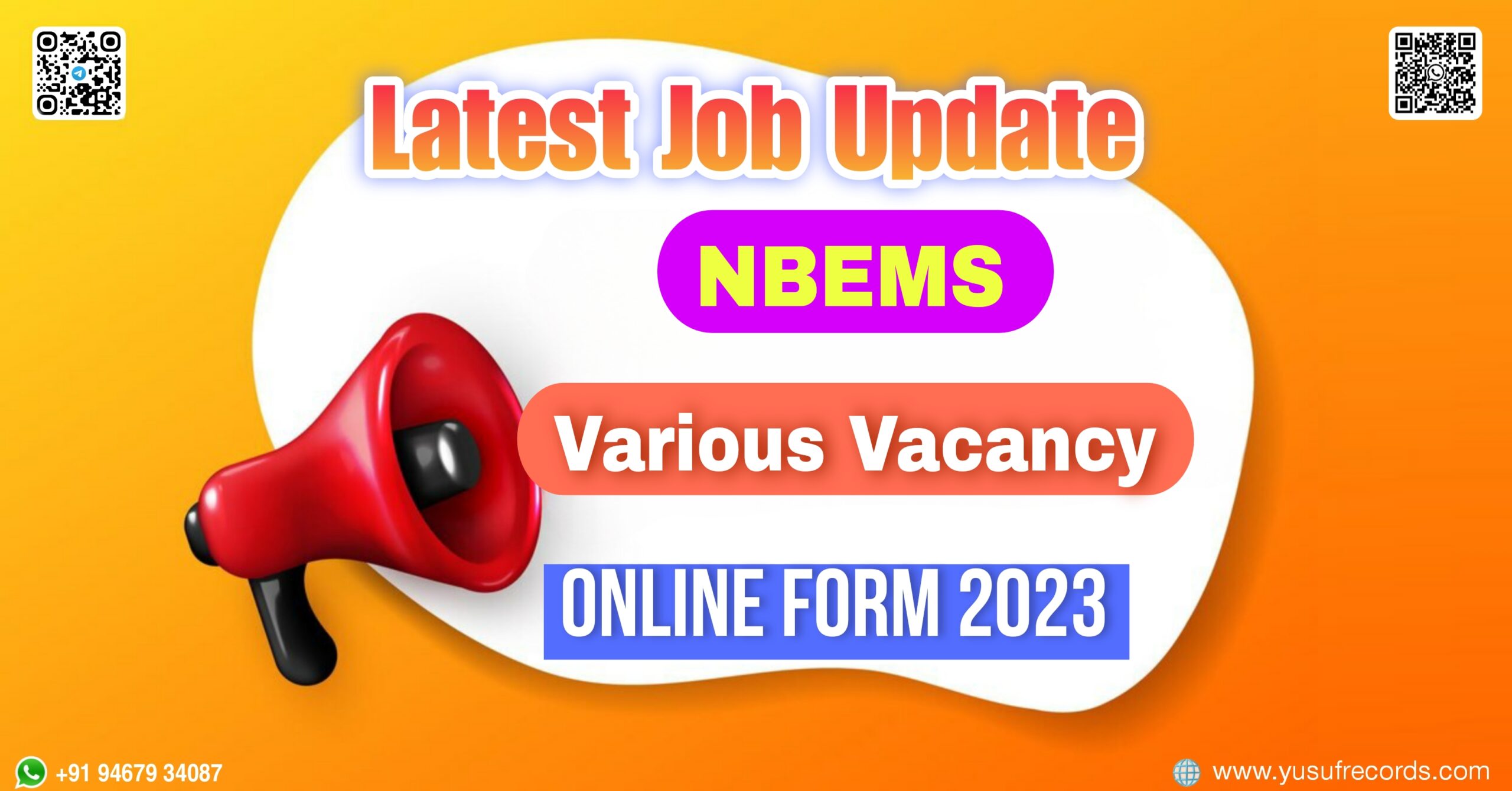 NBEMS Various Vacancy Online Form 2023 yusufrecords