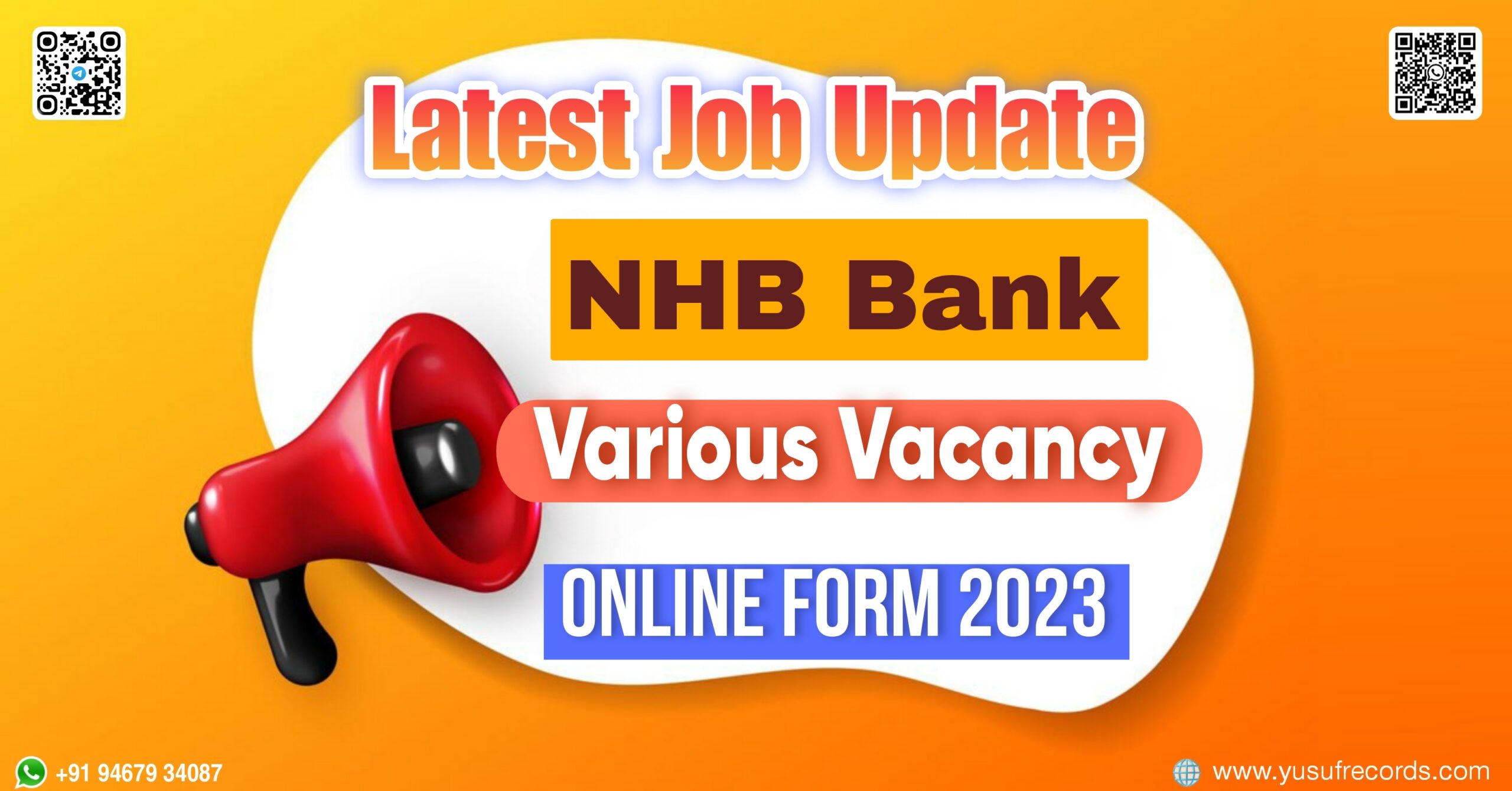 NHB Bank Various Vacancy Online Form yusufrecords.com