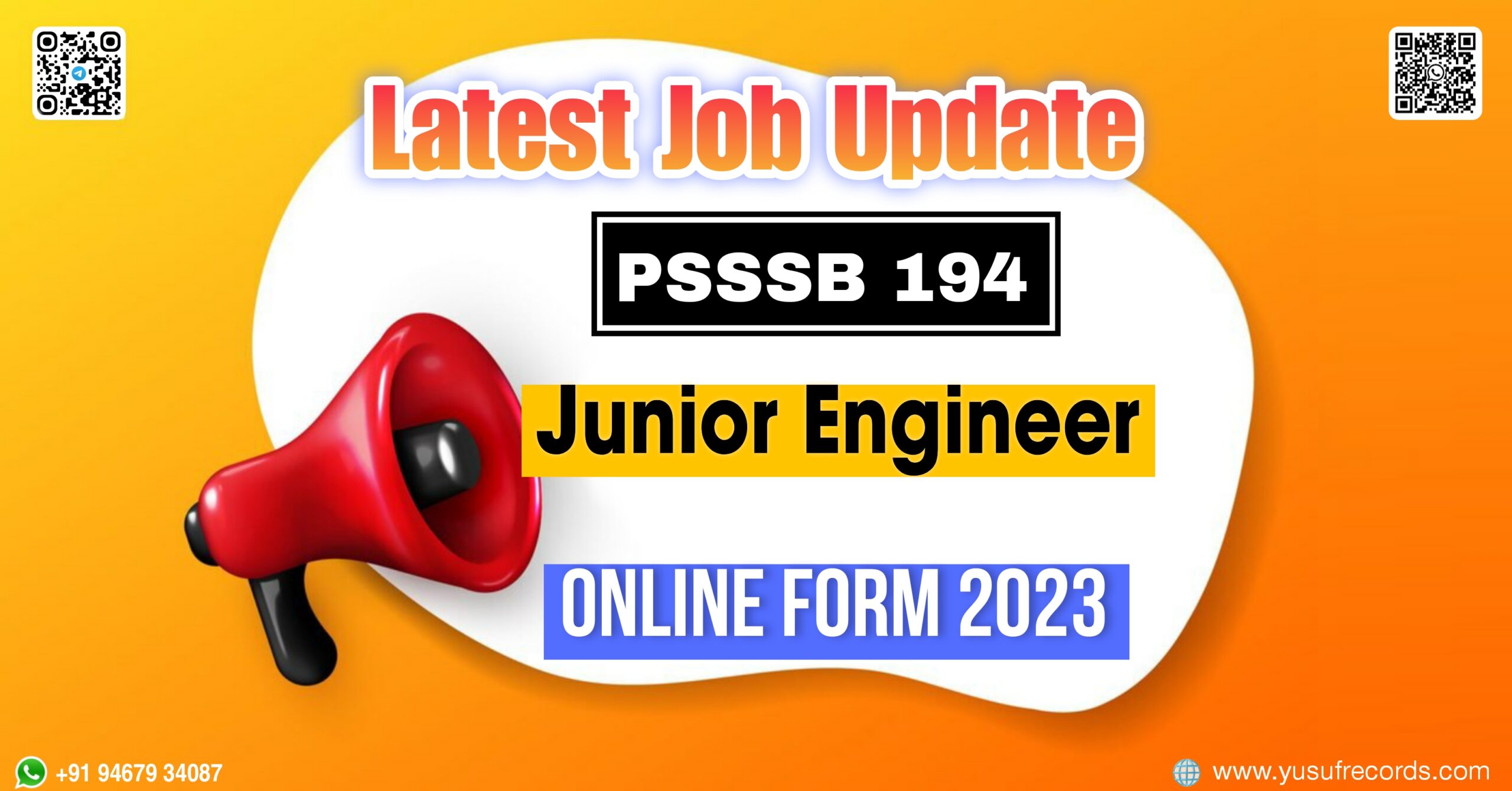 PSSSB 194 Jr Engineer (Civil) Online Form yusufrecords