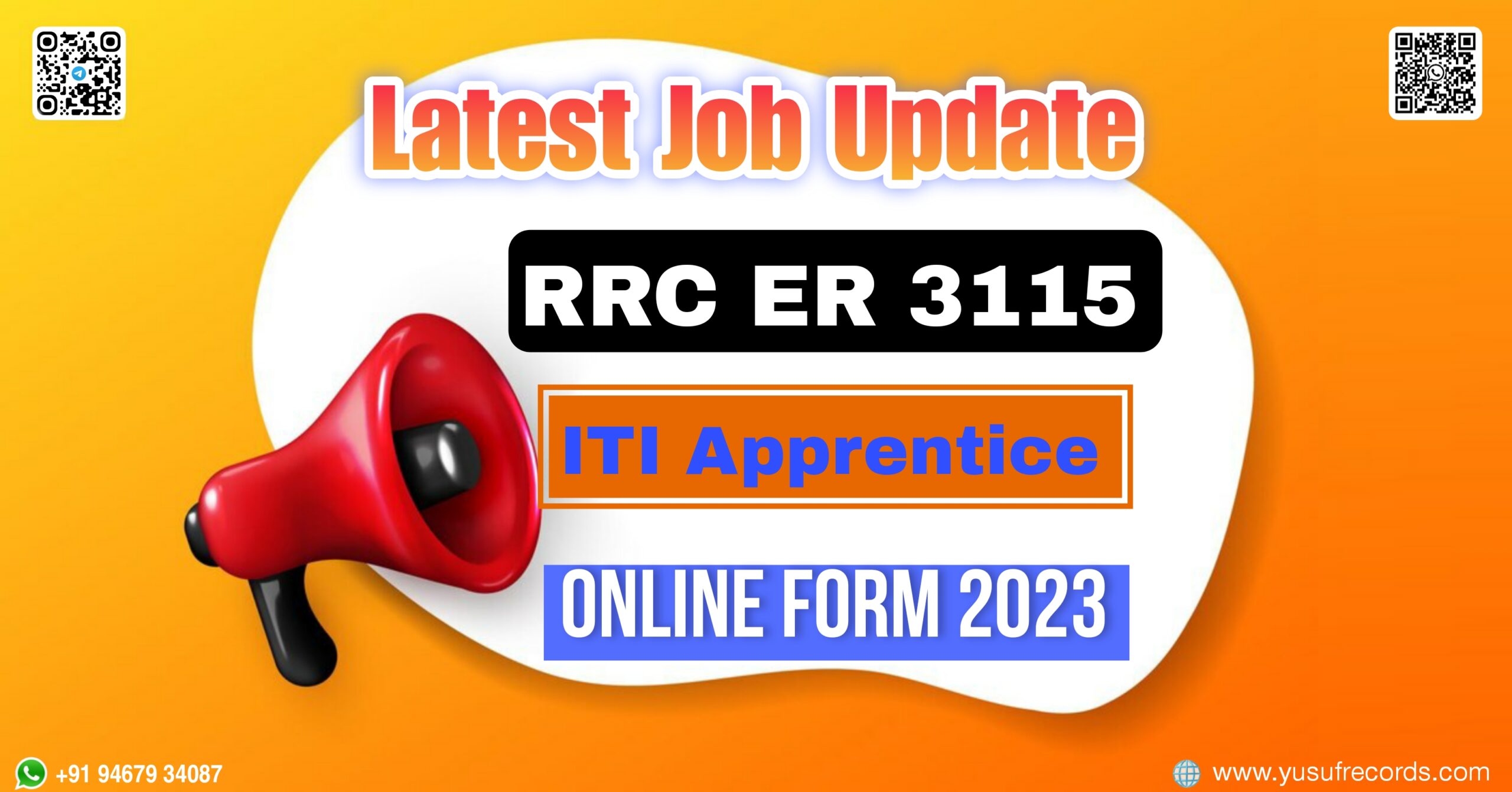 RRC ER 3115 ITI Apprentice Online Form 2023 Yusufrecords.com