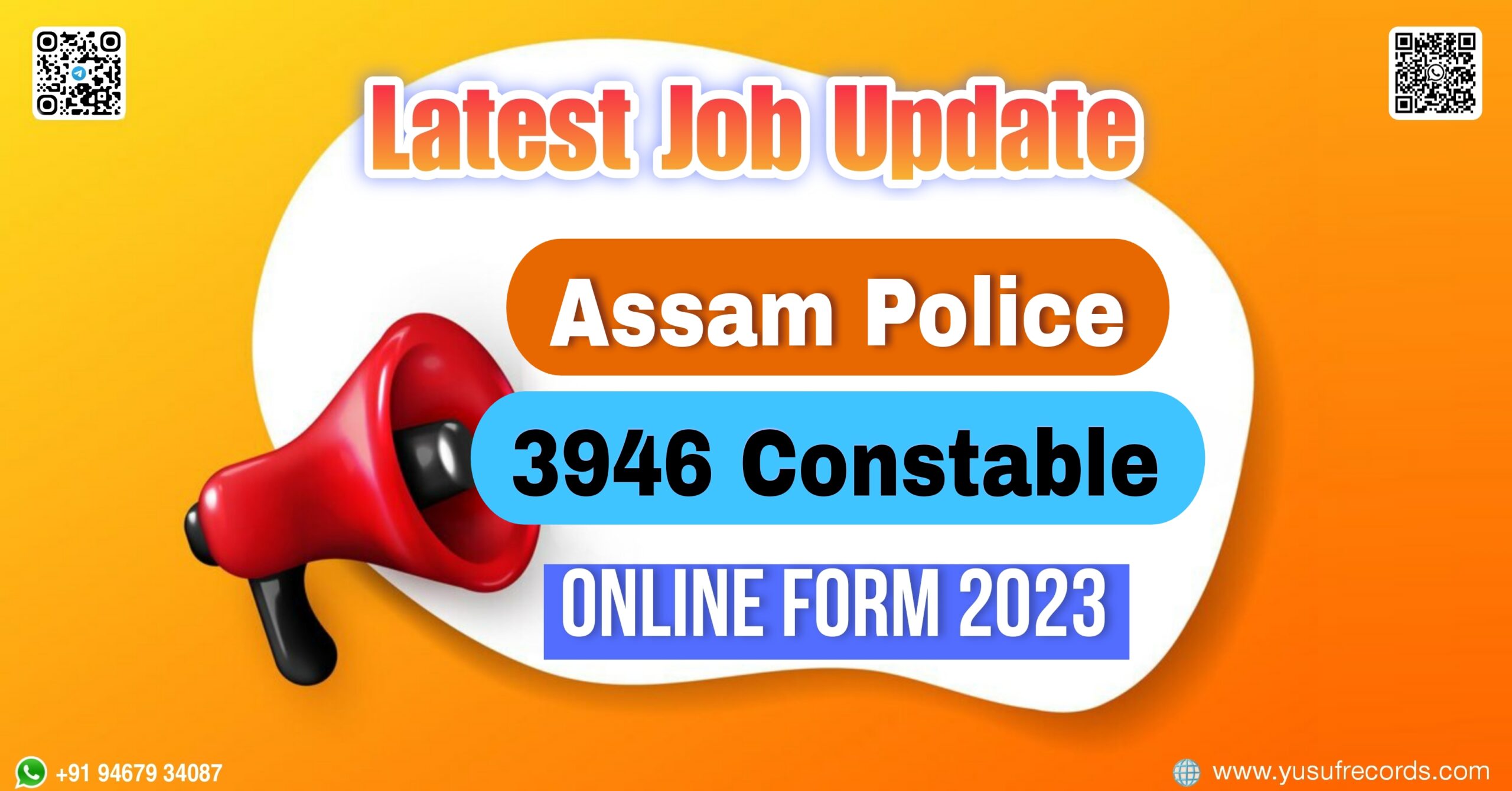 Assam Police 3946 Constable Online Form yusufrecords latest job updates