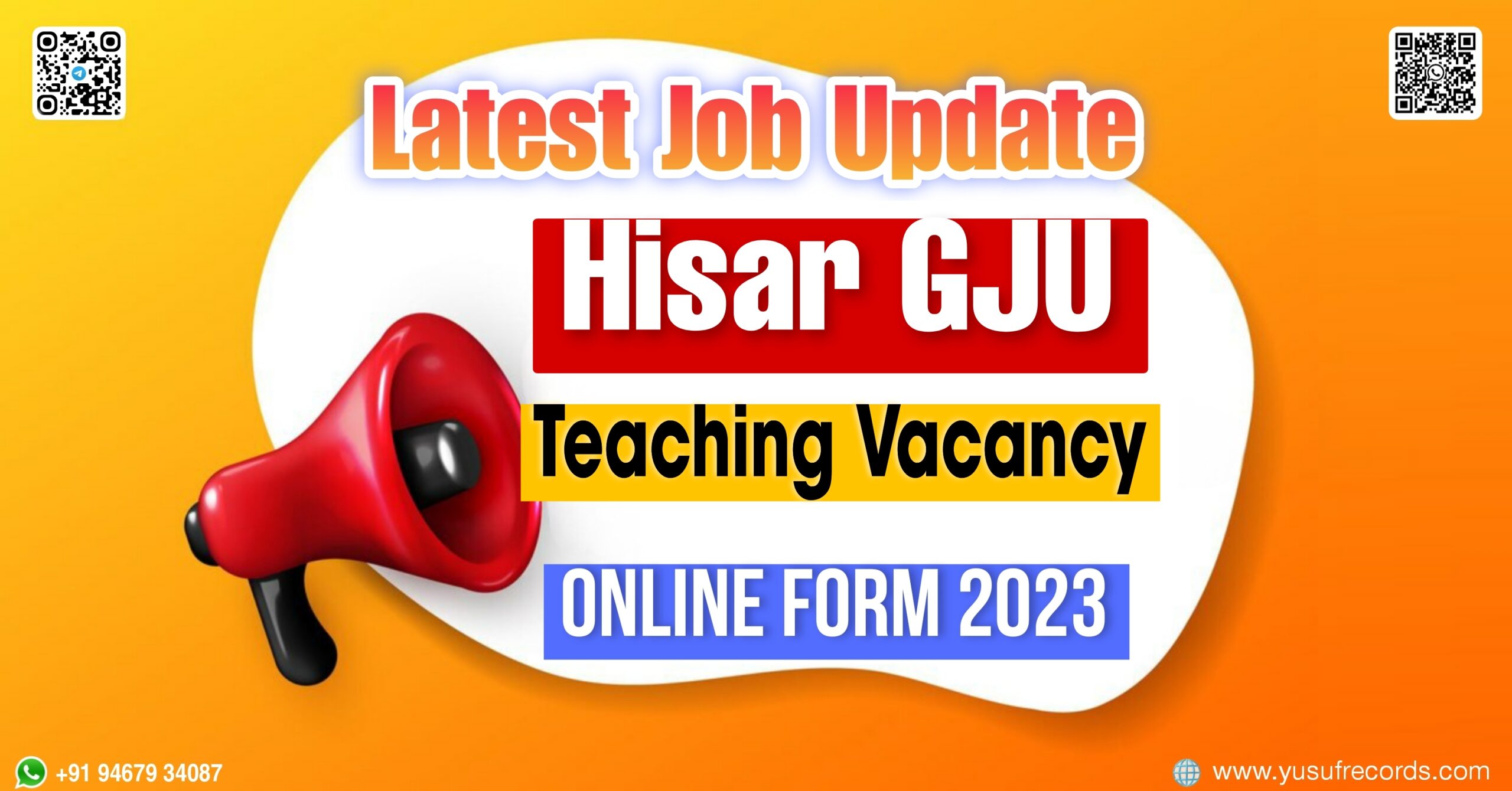 Hisar GJU Teaching Vacancy Online Form yusufrecords