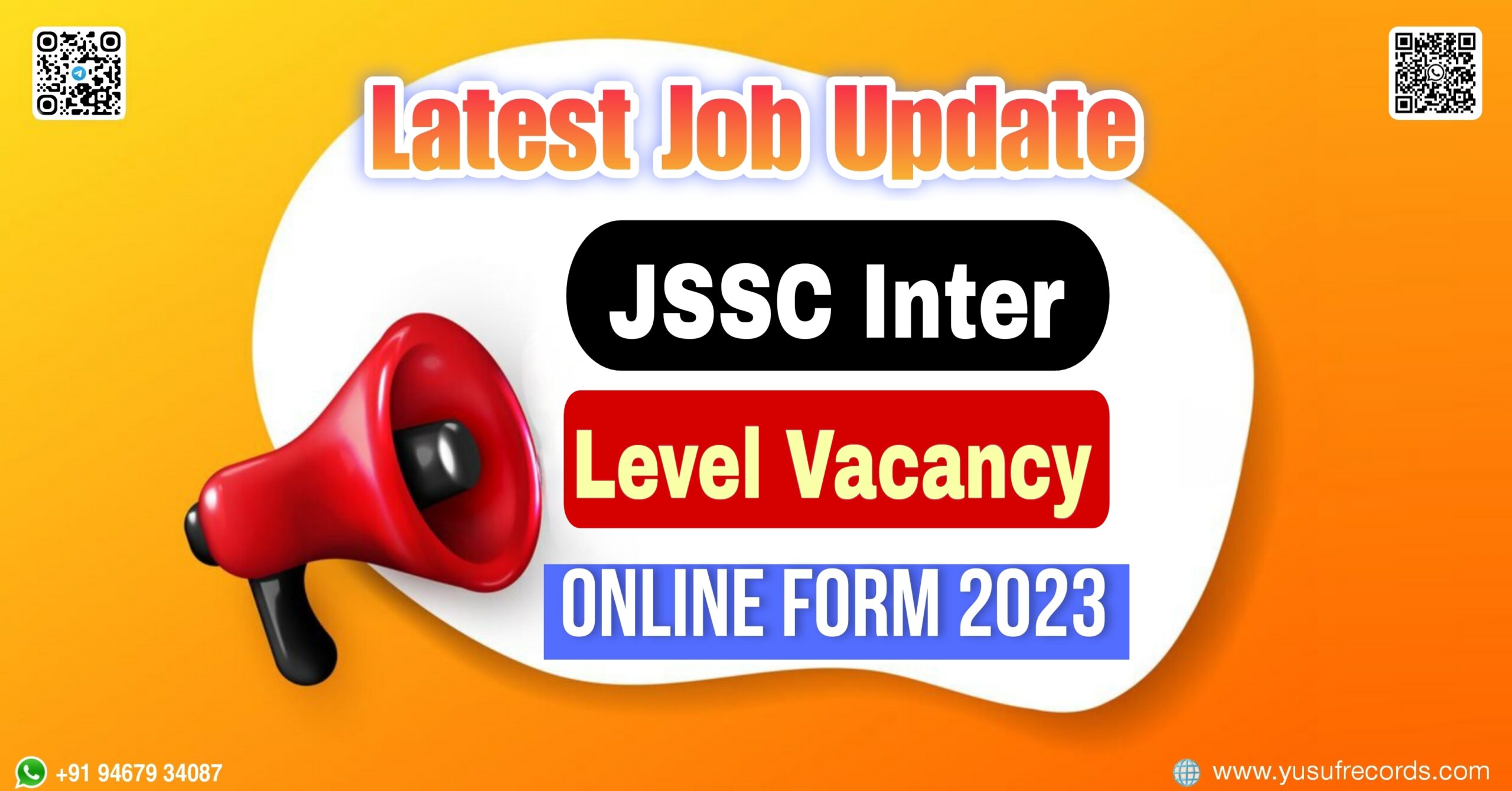 JSSC Inter Level Vacancy Online Form 2023 yusufrecords