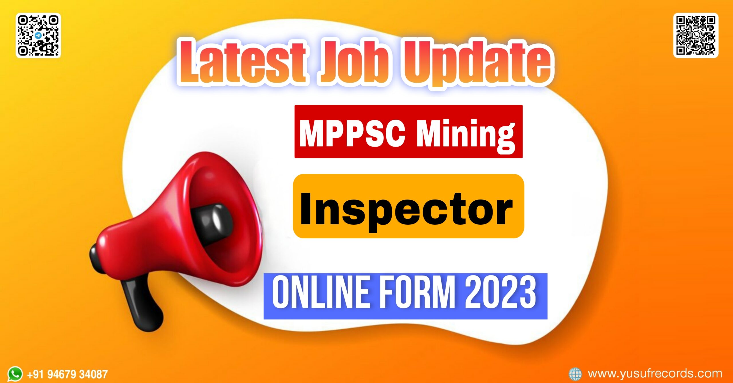 MPPSC Mining Inspector Online Form 2023 yusufrecords