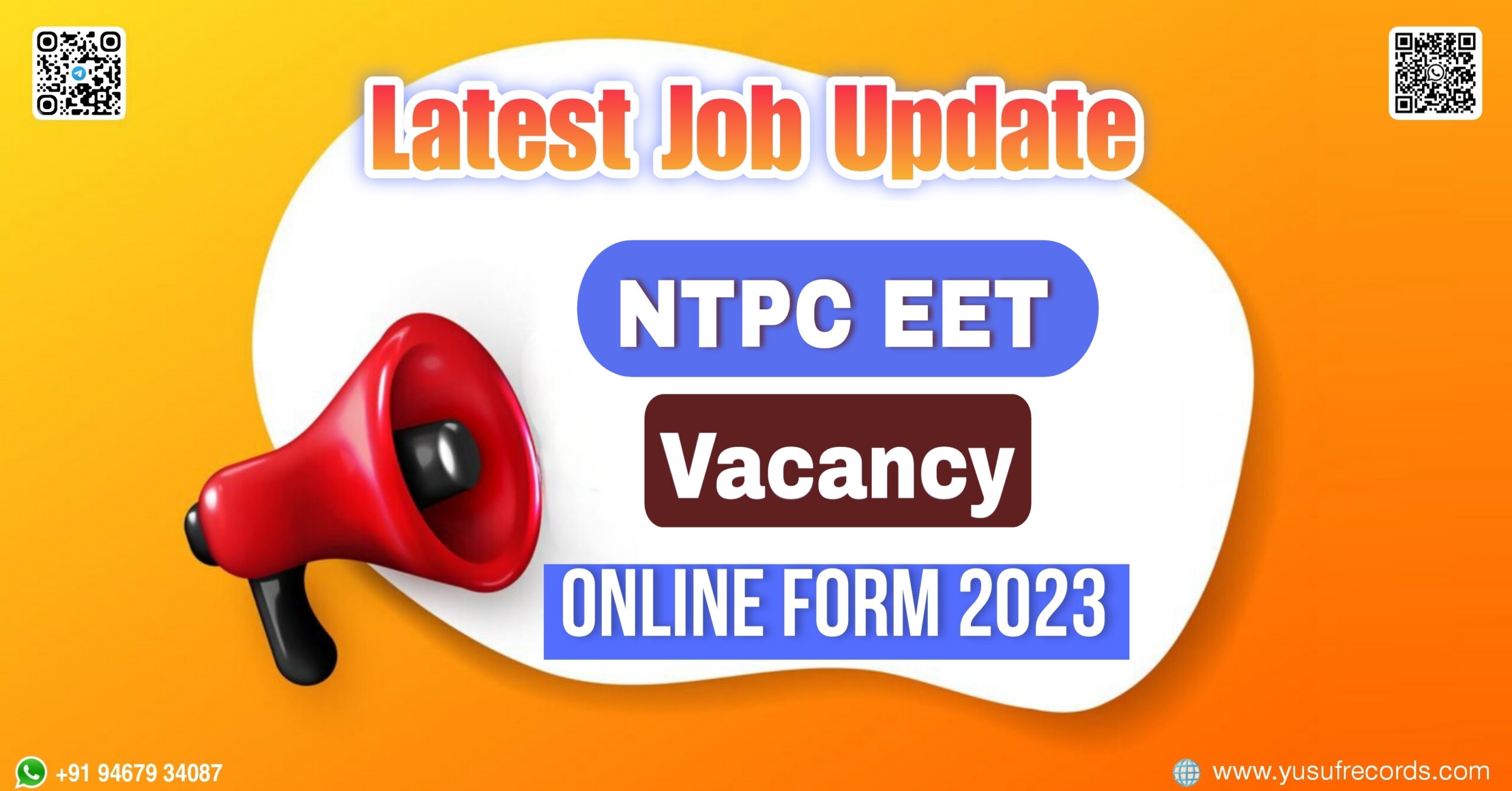 NTPC EET Vacancy Online Form 2023 yusufrecords latest jobs update