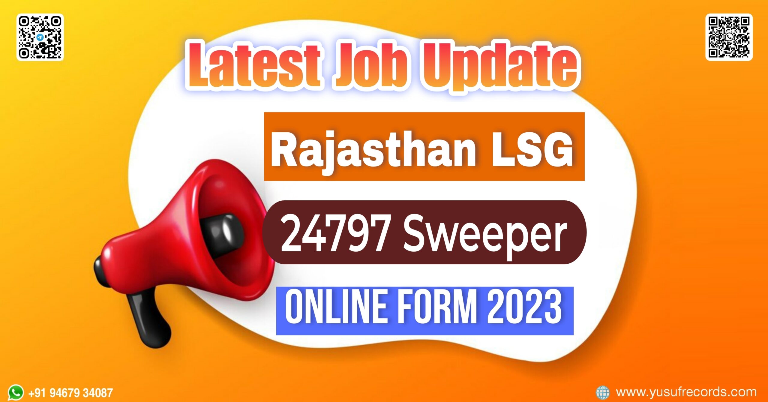 Rajasthan LSG 24797 Sweeper Online Form yusufrecords latest jobs updates