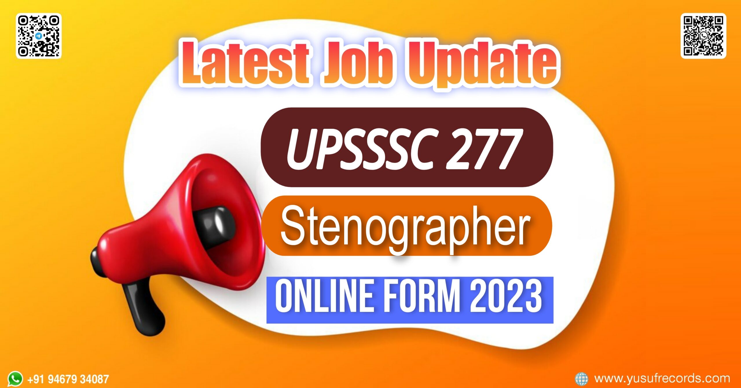 UPSSSC 277 Stenographer Online Form yusufrecords.com