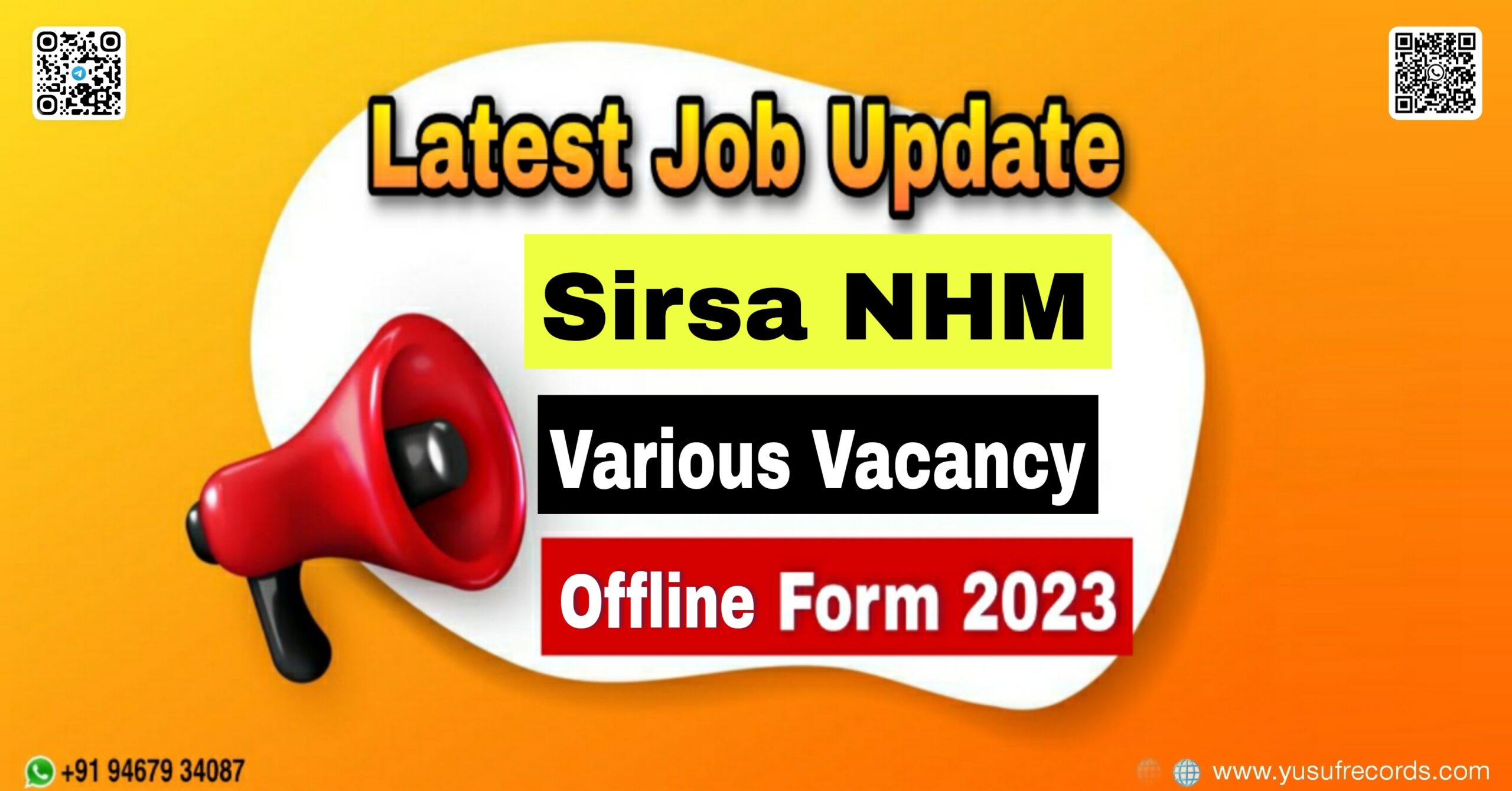 Sirsa NHM Various Vacancy Offline Form